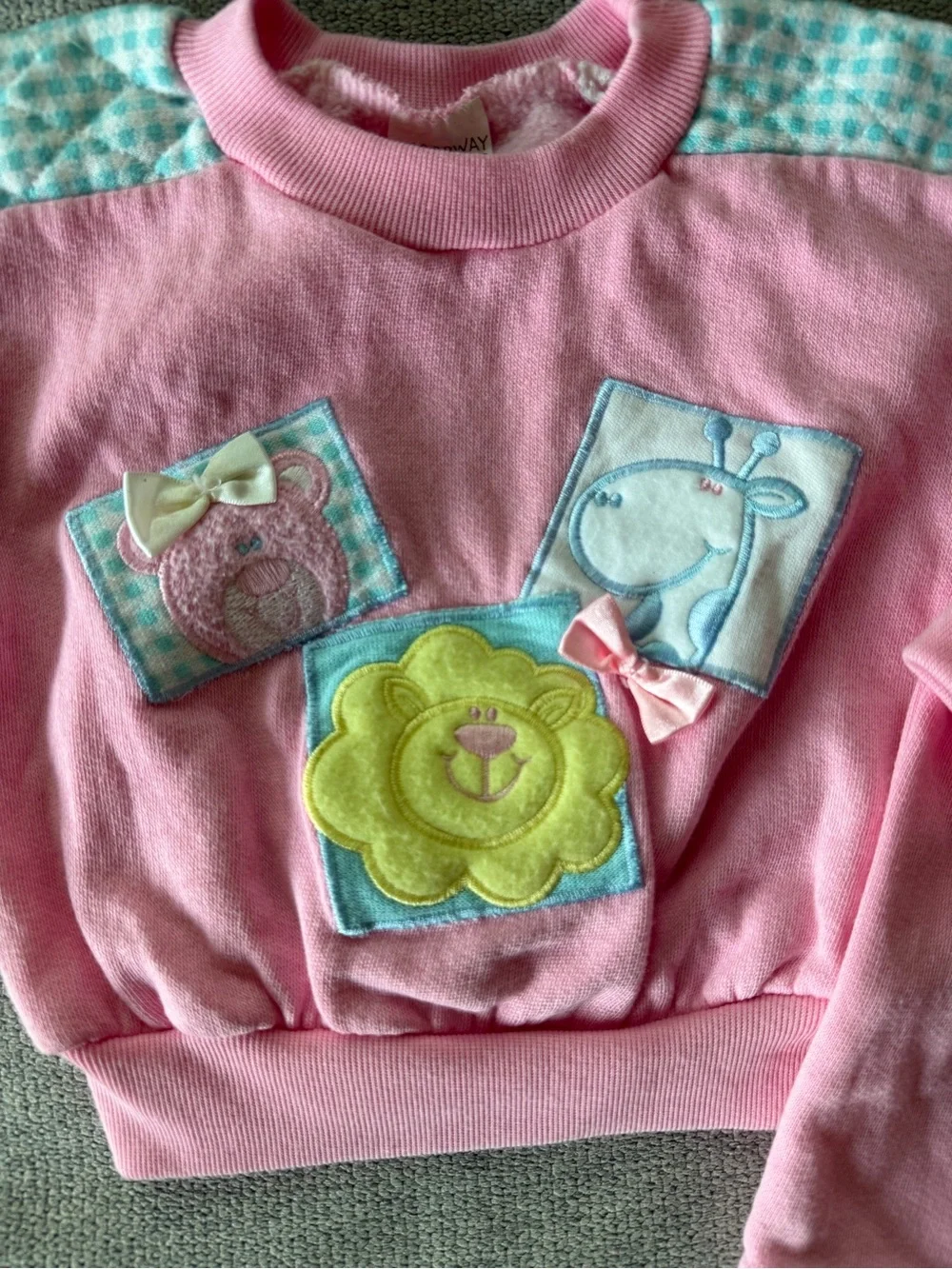 Broadway Kids Vintage 90s Two Piece Sweatshirt and Sweatpants Outfit Pink 24M